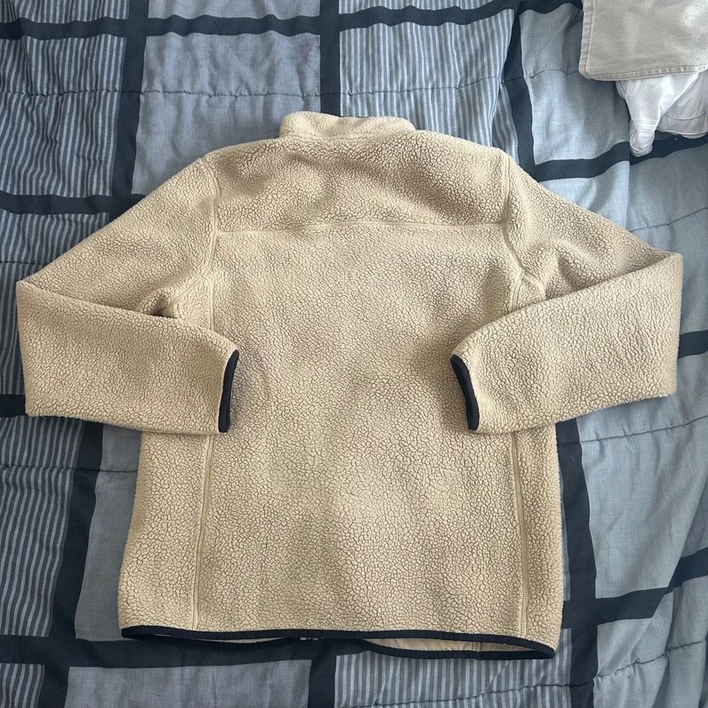 The North Face Men's Beige Full Zip Collared Mid-Length Fleece Jacket Large